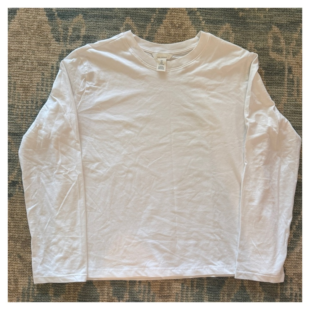 H&M White Long Sleeve Tee View 4